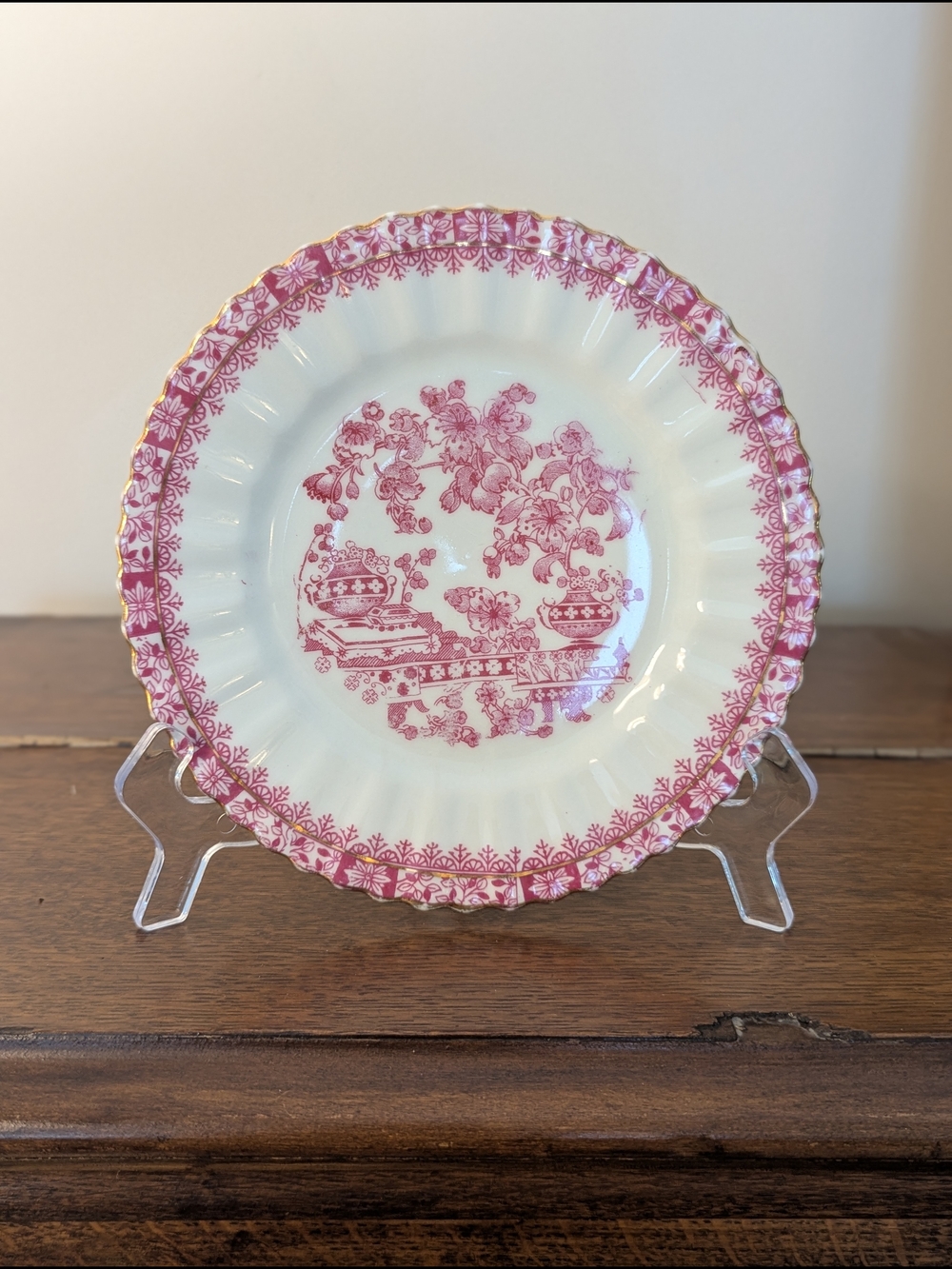 Tuppack Tiefenfurt "China Rot" Pink Transferware Plate